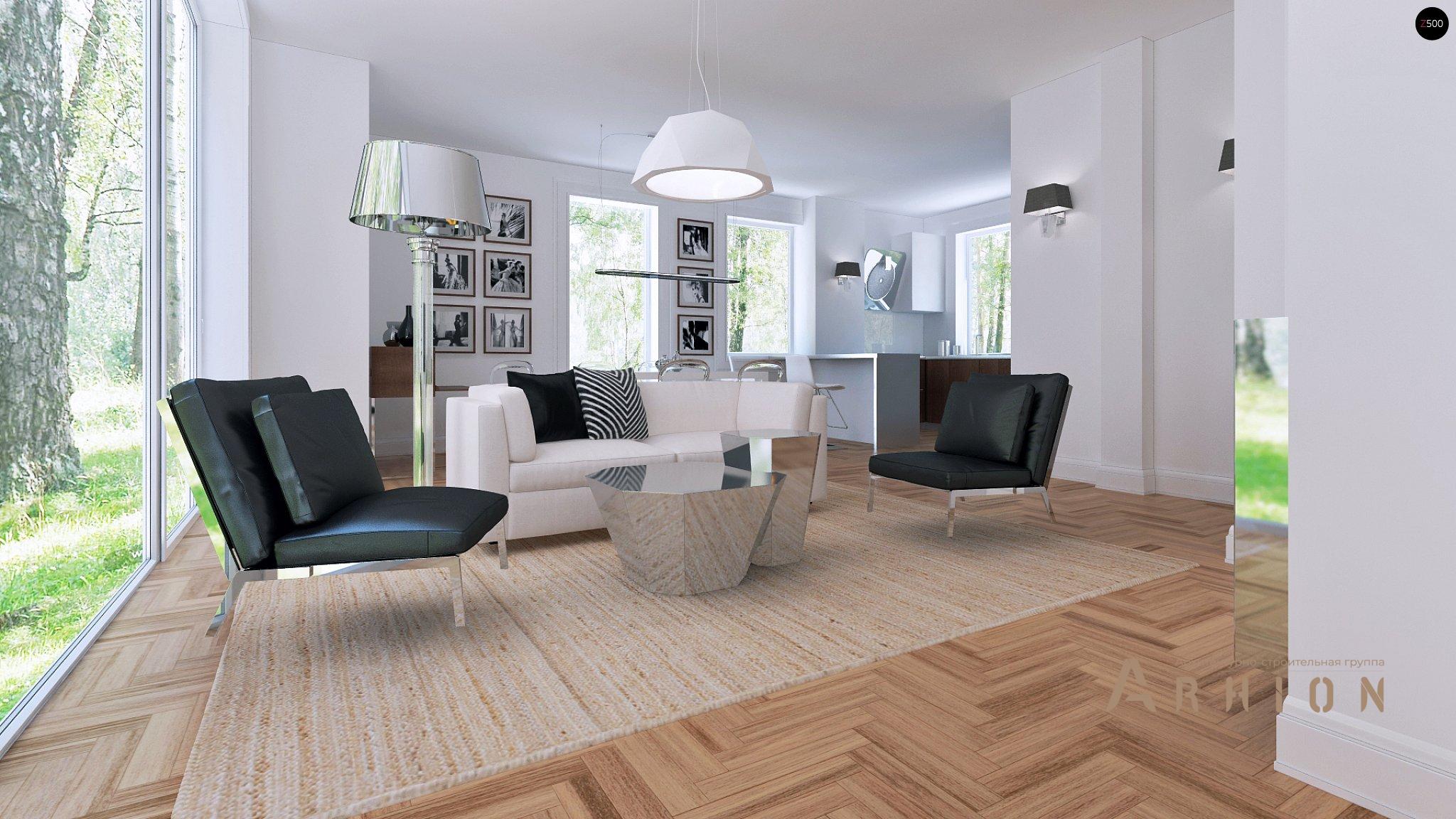 2. Проект одноэтажного дома в европейском стиле с двускатной кровлей, Z226 plus, площадью - 175 кв c мансардой, терассой, гаражом, эркером